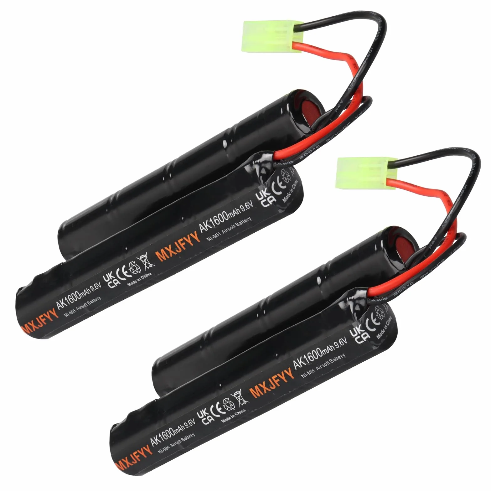 Batterie Airsoft 9,6 V 1600 mAh NiMH ricaricabile 8S Butterfly NunChuck per MP5 M4 G36C