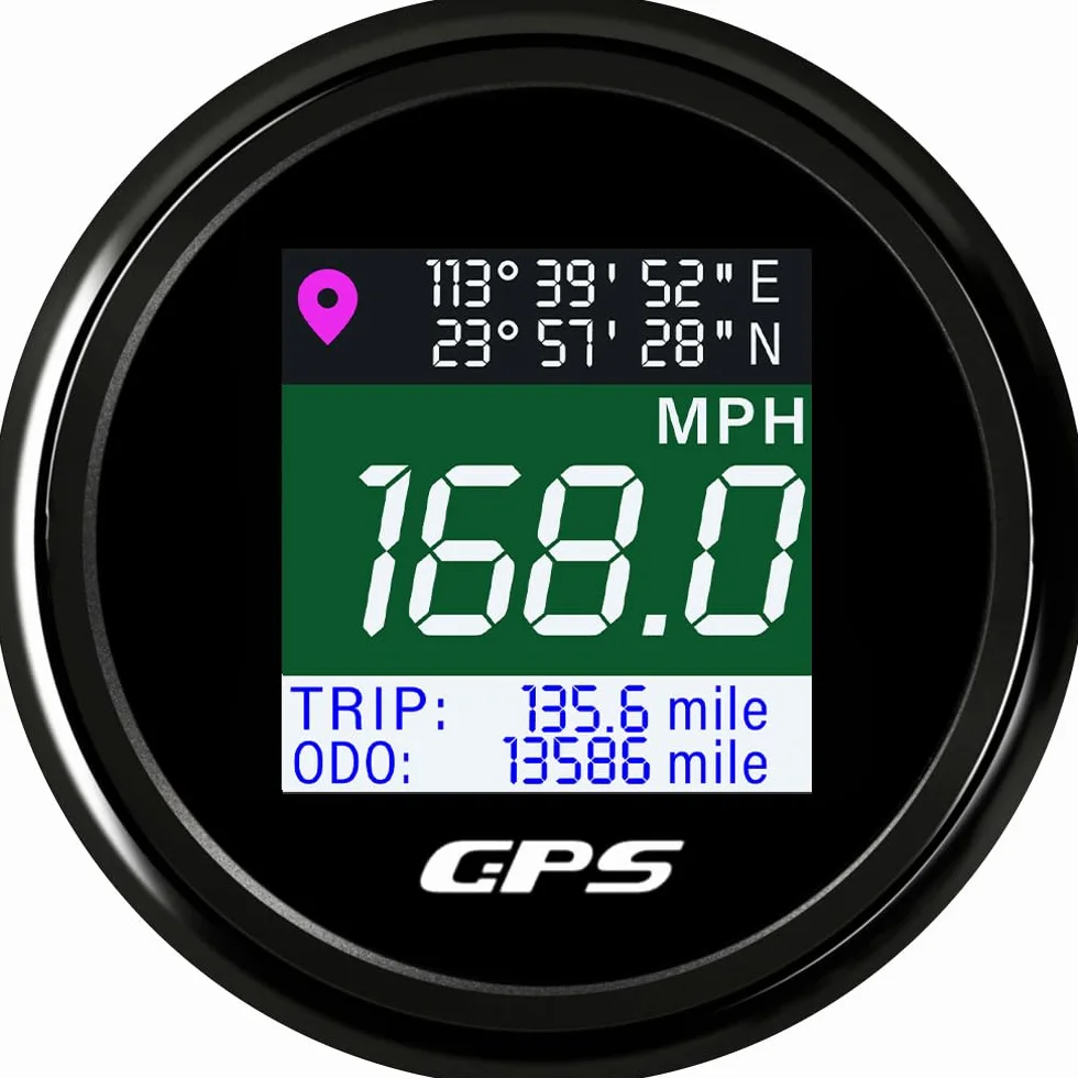 52 mm GPS tachimetro digitale impermeabile barca Km/h mph nodo antenna GPS regolabile 9-32 V fit auto camion moto marina