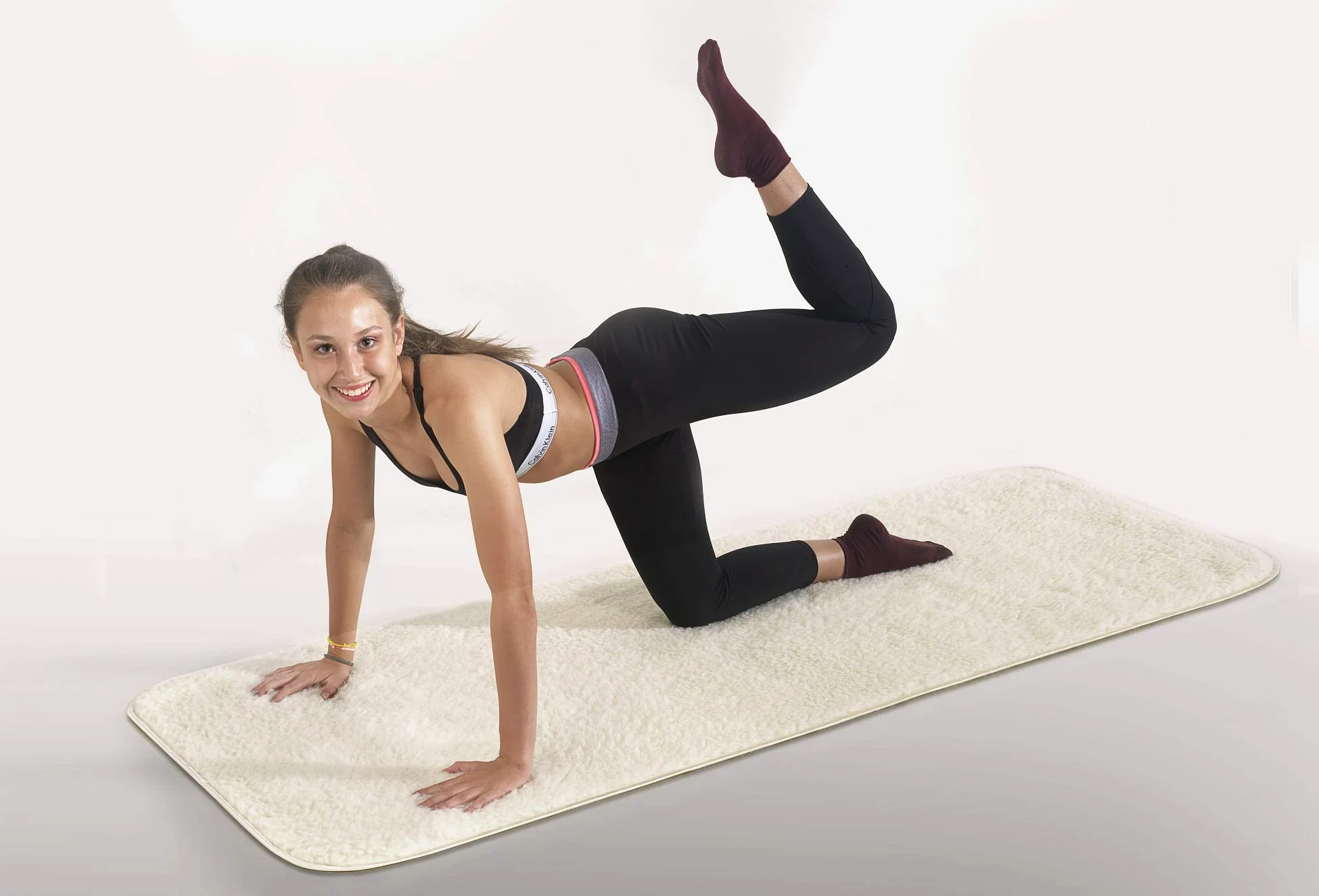 Stuoia Yoga Tappetino Pura Lana Vergine Agnellata con trattamento Antiscivolo cm.75x200
