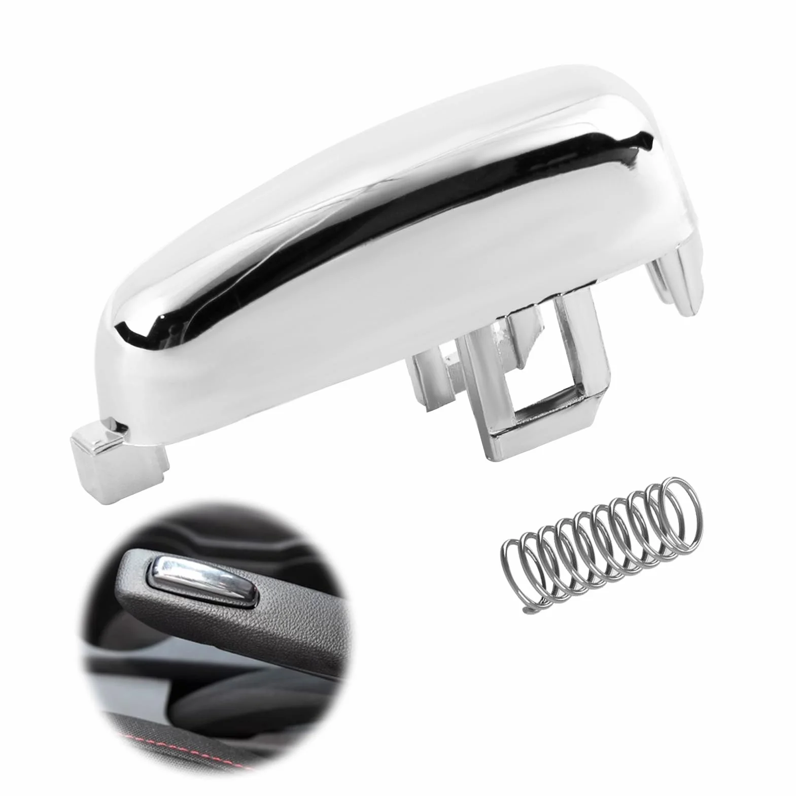Pulsante di Freno a Mano in Lega di Alluminio per Vauxhall Opel Mokka 2012-2018,Pulsante Freno a Mano, Tasto Freno a Mano,Freno A Mano Pulsante Interruttore di Ricambio, Include Molla di Ricambio