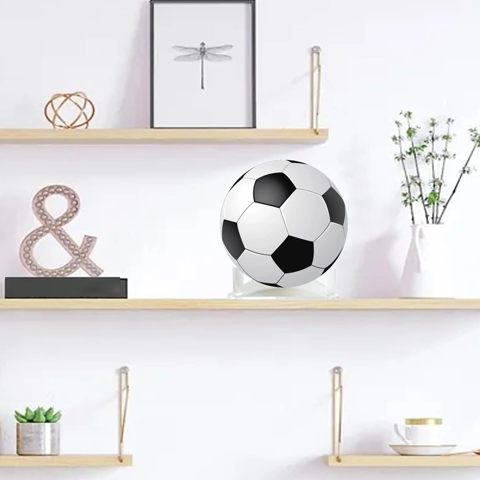Supporto per Pallone Calcio Acrilico Trasparente Durevole 2 Pezzi per Palloni Memorabilia