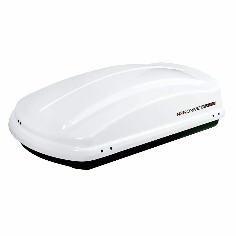 NORDRIVE N60003 Box 330, Box da Tetto per Auto in in ABS, 330 Litri - Bianco Lucido