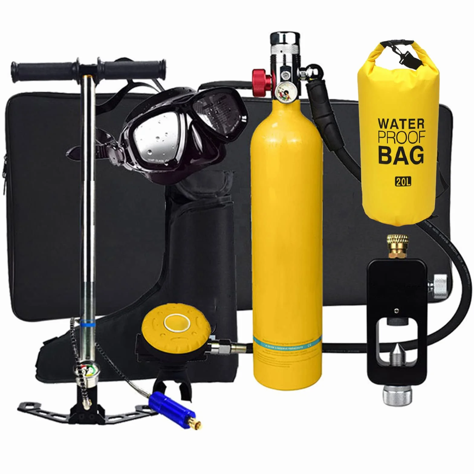 Bombola da Immersione Subacquea Portatile 20 Minuti Mini Ossigeno Respiratore Kit Snorkeling