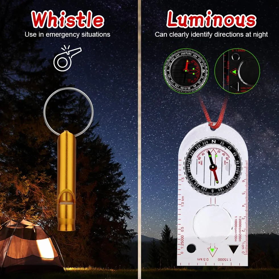 flintronic Bussola di Navigazione Impermeabile, Direzione Magnetica per Escursionismo e Orienteering