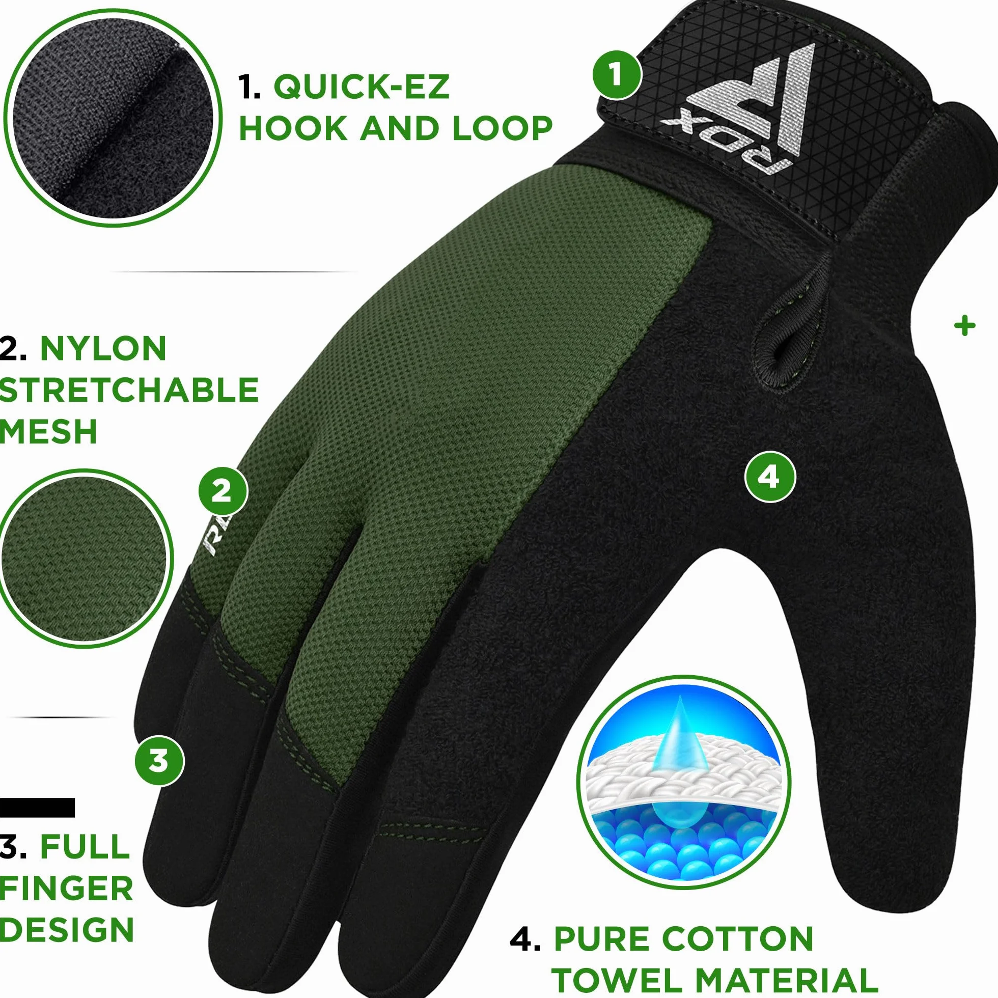RDX Guanti Palestra Sollevamento Pesi Fitness Touch Screen Antiscivolo Imbottito Uomo Donna