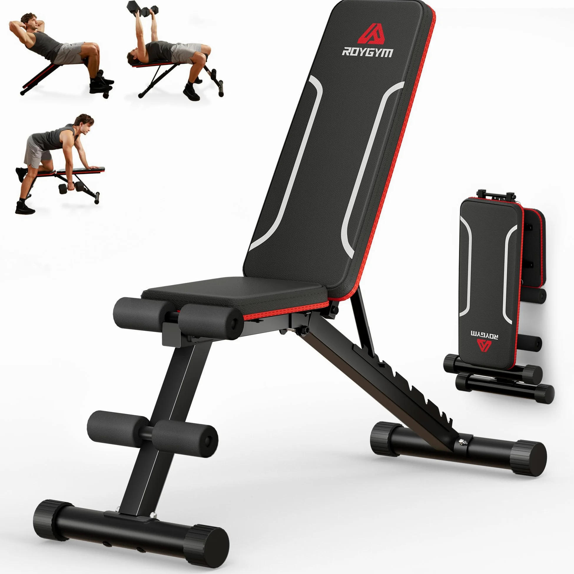 Panca Palestra Pieghevole, Panca Piana con schienale regolabile, Panca pieghevole multifunzione per allenamento, fitness, panca inclinata, carico 300 kg/400kg