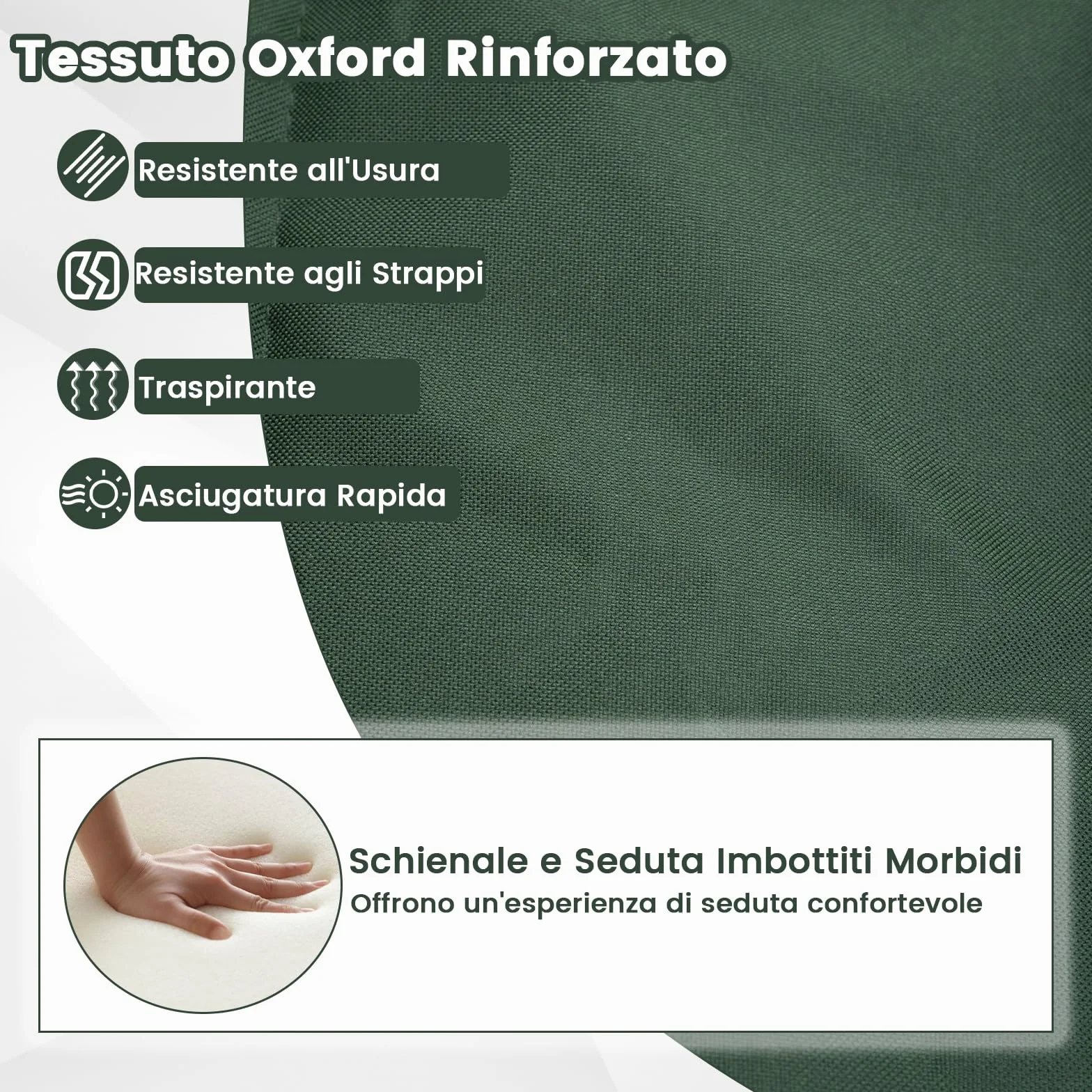 COSTWAY Sedia da Campeggio con Ombrello Regolabile, Portata 160 kg