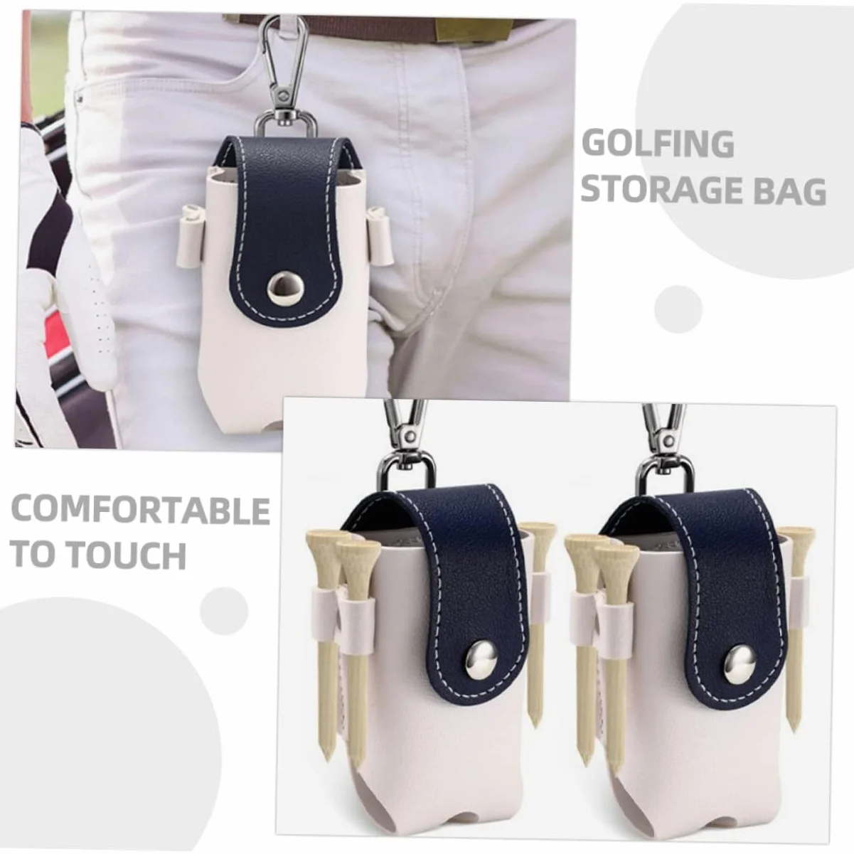 Borsa da Golf 2 Pezzi Custodia Porta Pallina Porta Tee Portatile
