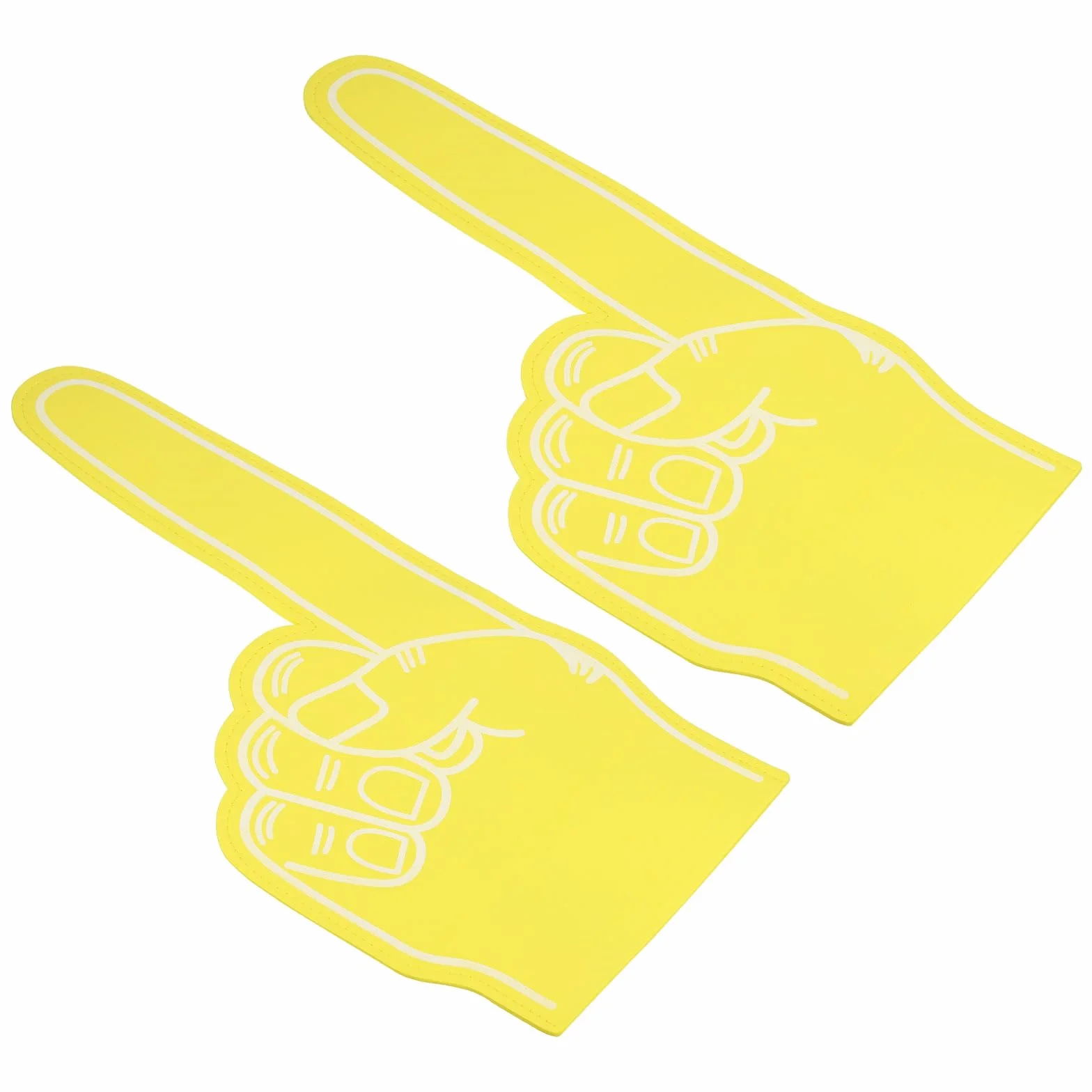 PATIKIL Dito di Schiuma Gigante da 18 Pollici, 2pz, Mano di Schiuma Fai-da-Te per Cheerleading, Giallo
