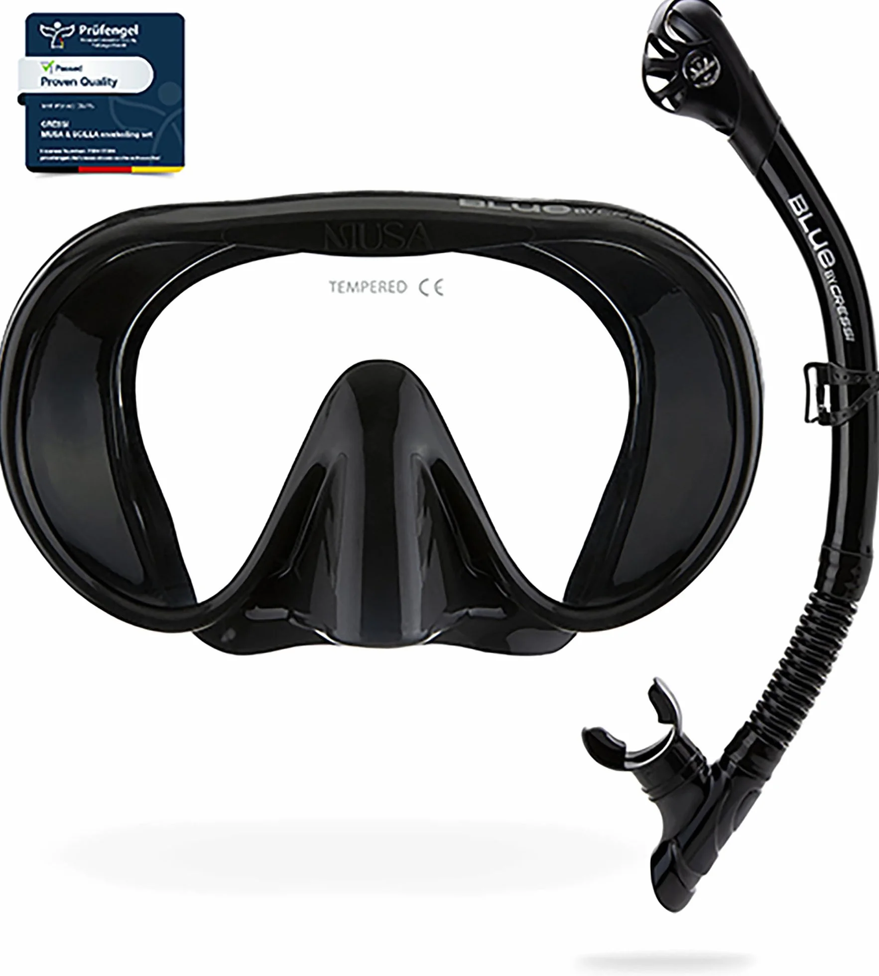 CRESSI Musa Scilla Maschera Frameless Combo Set Snorkel do Snorkeling Basso Volume Interno