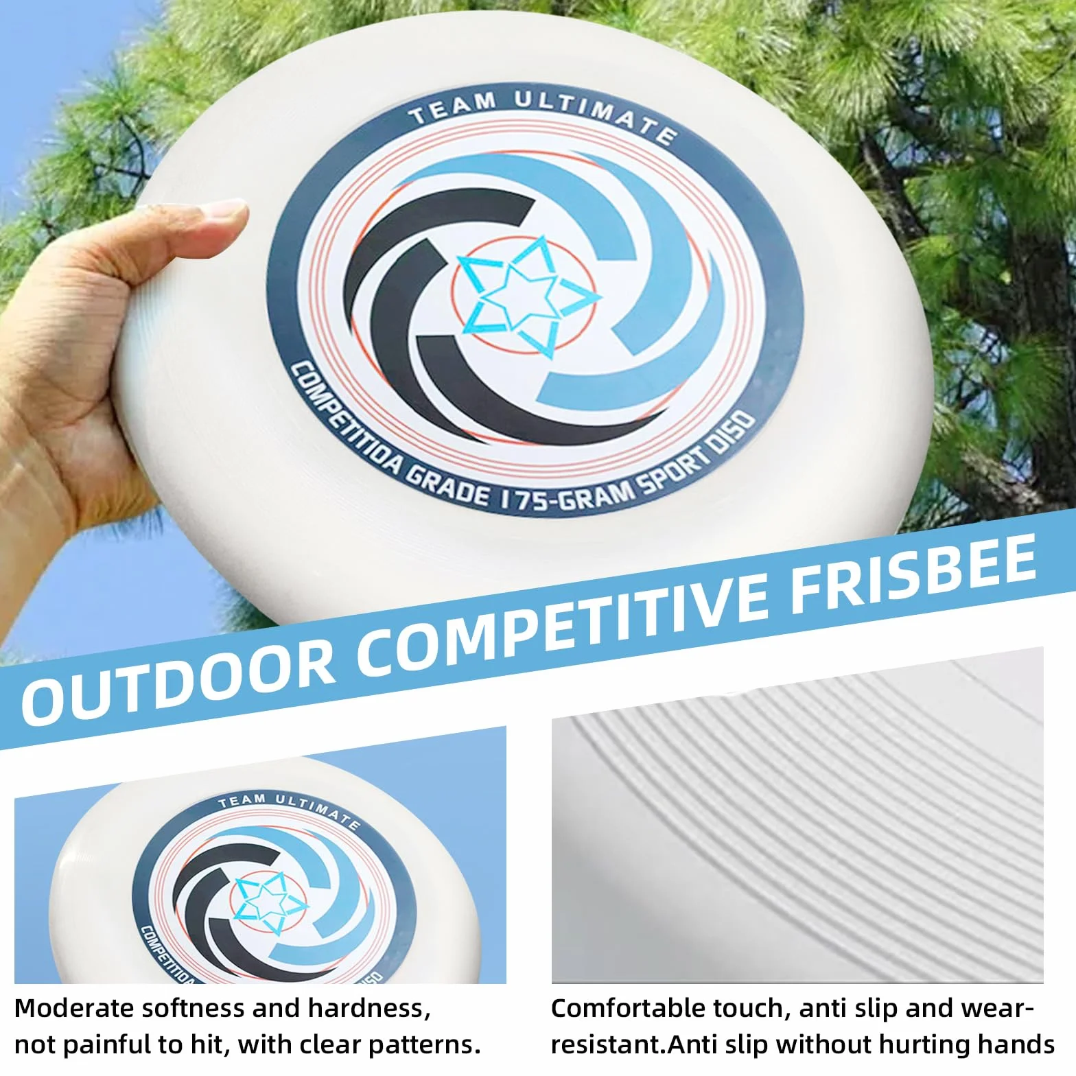 Frisbee Competitivo Ultimate Professionale per Sport all’Aria Aperta con Borsa di Stoccaggio