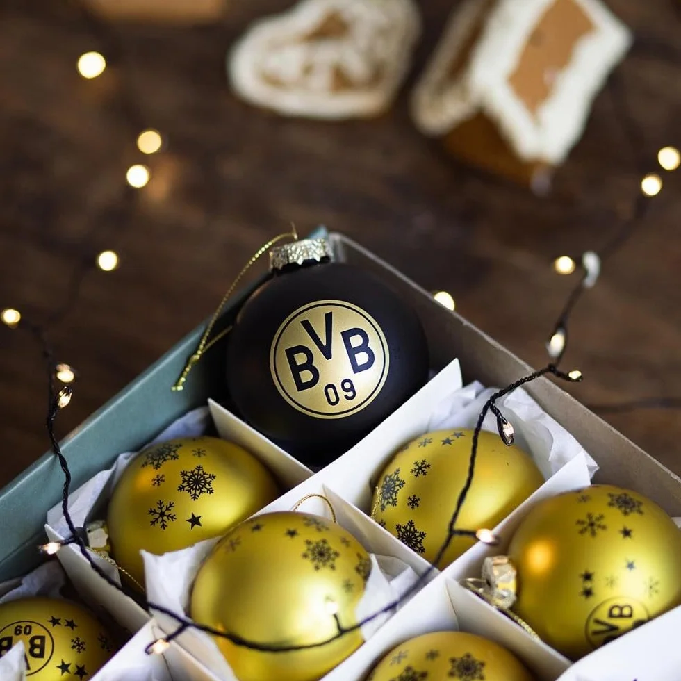 Borussia Dortmund BVB Palle dell'Albero di Natale Set di 4 Giallo