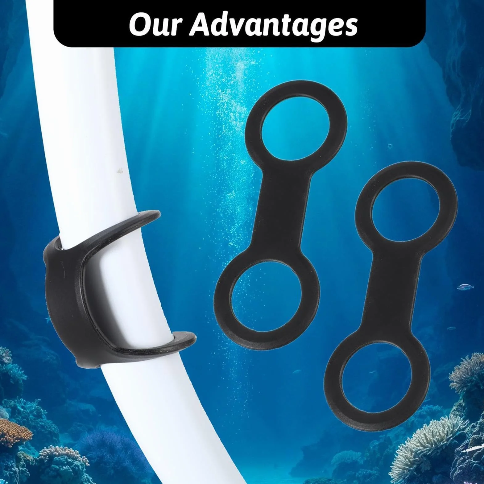 Supporto Snorkel Fissaggio Flessibile a Doppio Anello Sostitutivo Porta Snorkel per Maschera Subacquea