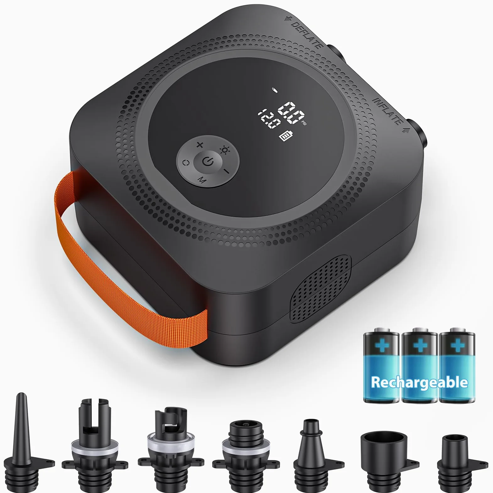 WARMTUYO SUP Pompa Elettrica, 22 PSI Pompa Aria Elettrica SUP ad Alta Pressione Ricaricabile, Intelligente Inflazione/Deflazione, Auto-Off per Tavole Gonfiabili Paddle Boards, Barche, Kayak, Kitesurf