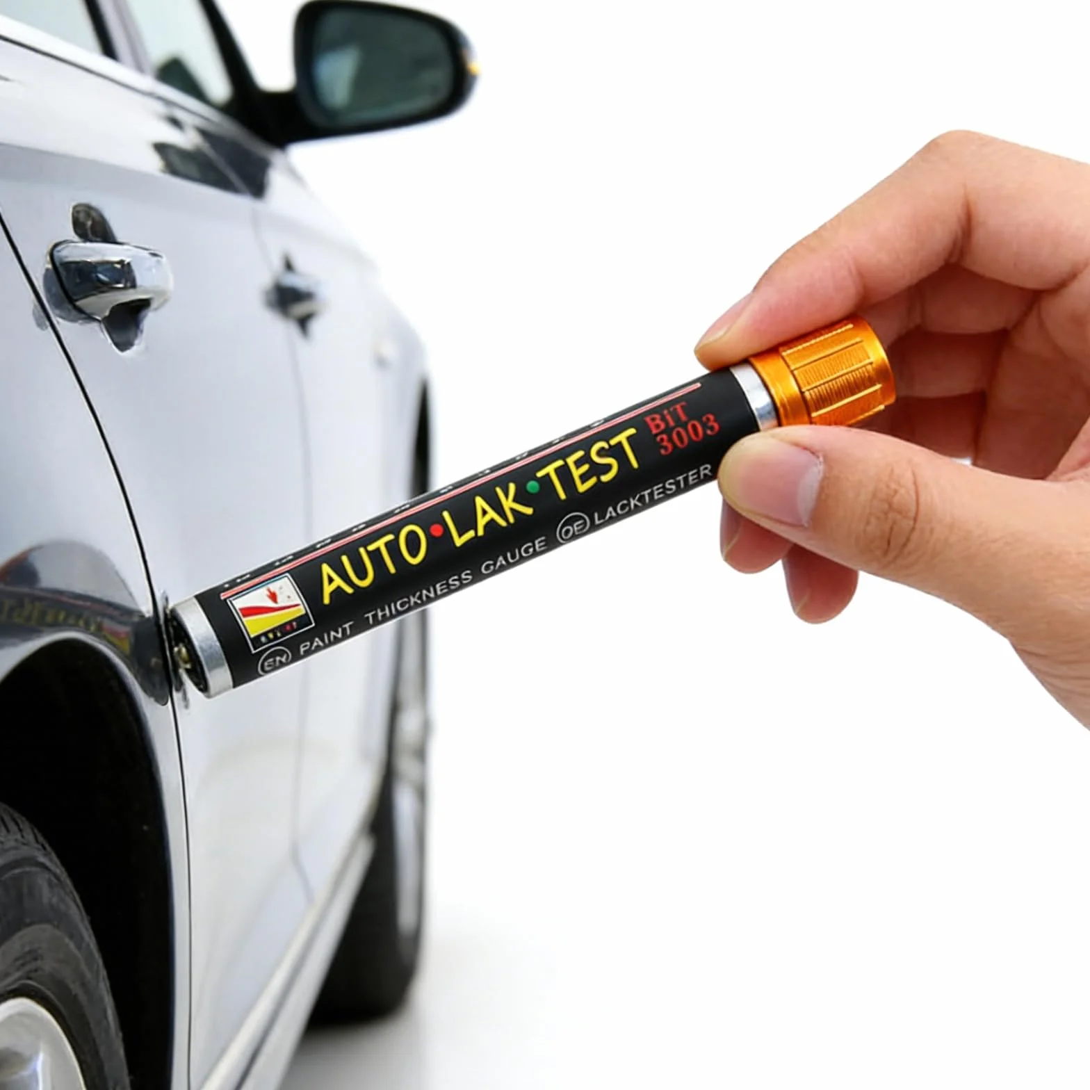 Misuratore di Vernice per Auto, Rilevatore di Danni alla Carrozzeria dell'auto con Punta Magnetica e Scala Cromatica su Scala Micrometrica per Auto per Controllare lo Spessore Della Vernice