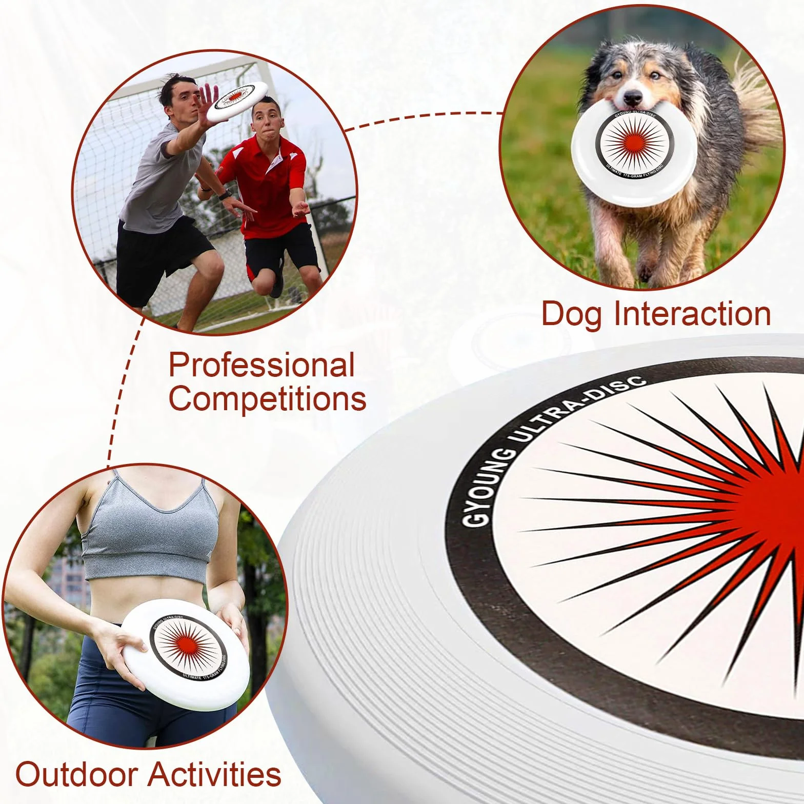 Frisbee competitivo 175g Ultimate professionale all'aperto con borsa di stoccaggio