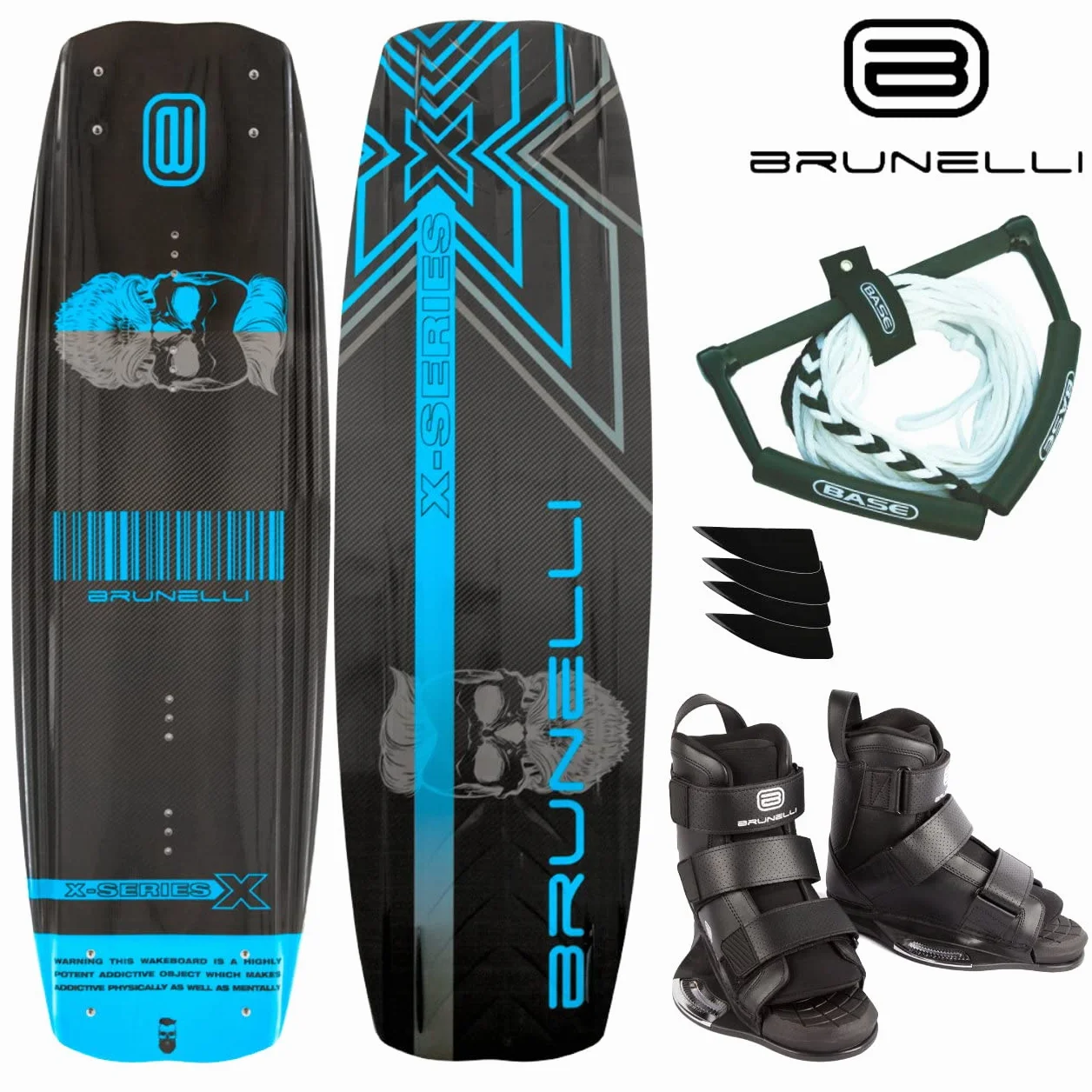 Brunelli Wakeboard Package 138 cm Wakeboard Bindings