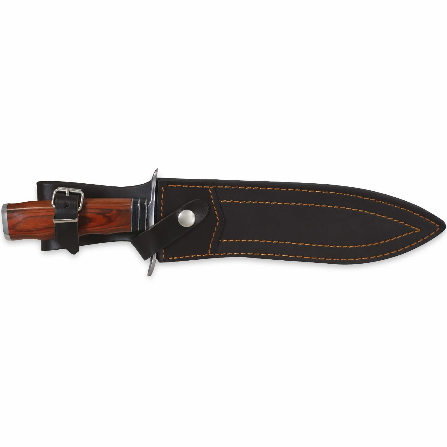 iFIELD EL29011 Coltello multifunzionale per escursioni, caccia e sopravvivenza all'aperto, acciaio inossidabile 7Cr17 e manico in resistenza marrone con distanziali in pelle