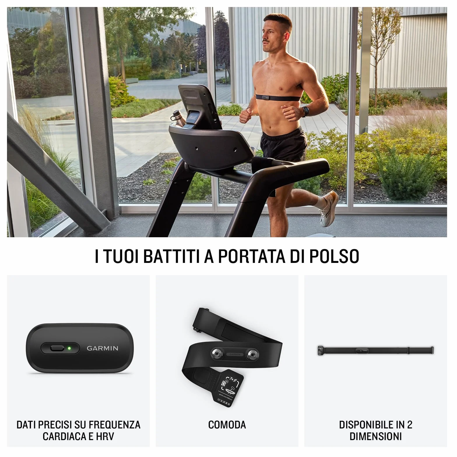 Garmin HRM-200 M-XL Fascia Cardio Bluetooth ANT+ Multisport HRV Impermeabile 3 ATM Lavabile Autonomia 1 Anno