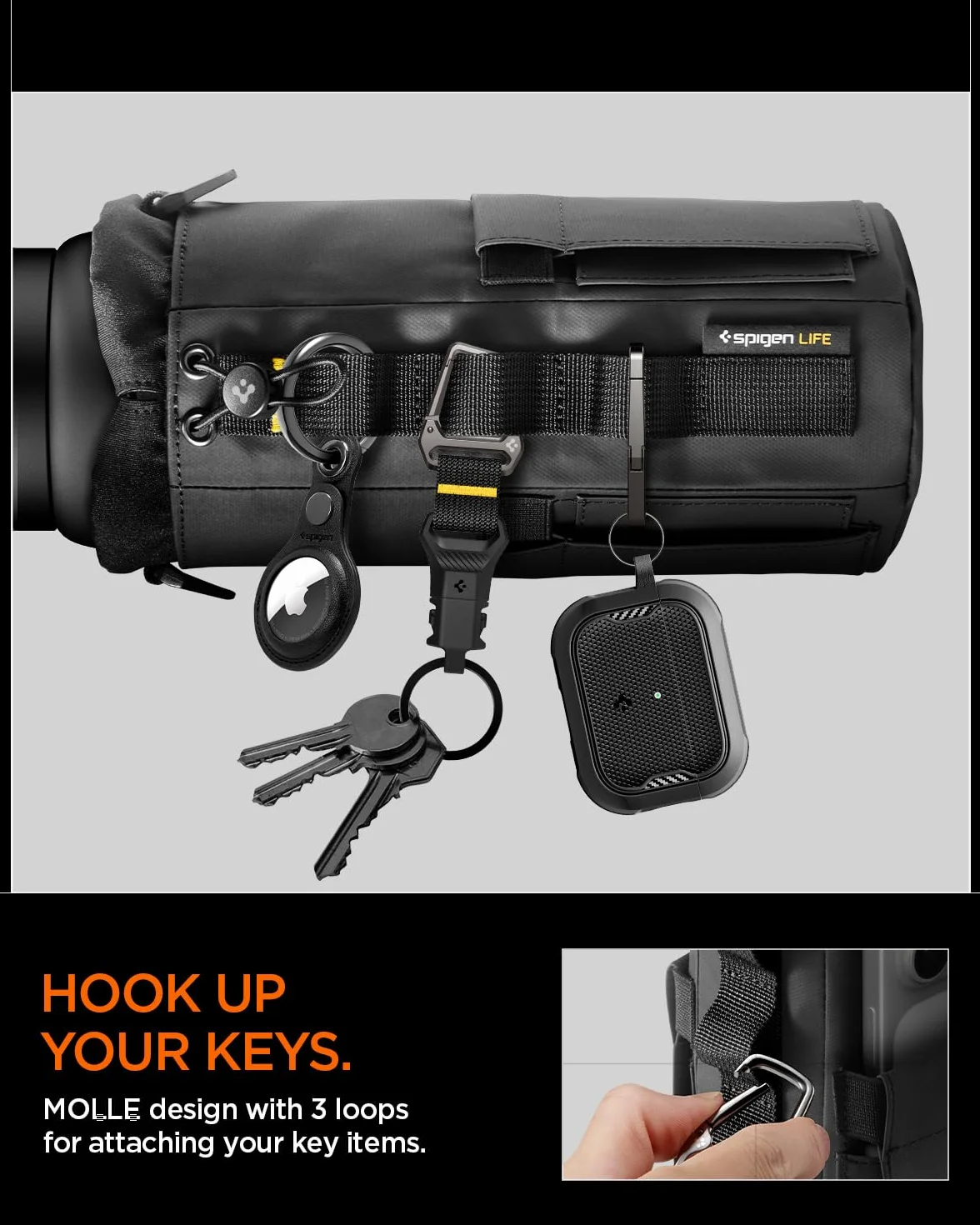 Spigen Life LF500 Borsa Magnetica Palestra Porta Bottiglia d'Acqua Magnetico Gym Accessori Fitness Tumbler Bag Nero