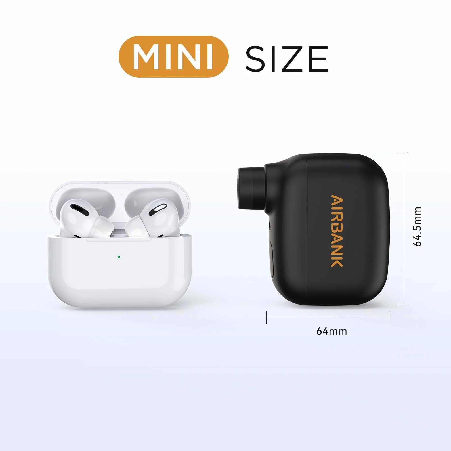 AIRBANK Mini Pompa per Bici Pocket SE, Pompa ad Aria Portatile 100 PSI per Bicicletta Elettrica con Batteria Ricaricabile