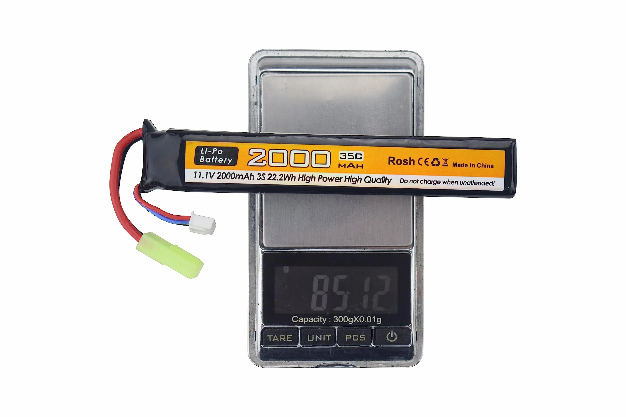 Batteria agli ioni di litio 11.1V 2000mAh 35C Odamiya con cavo di ricarica USB per Airsoft RC