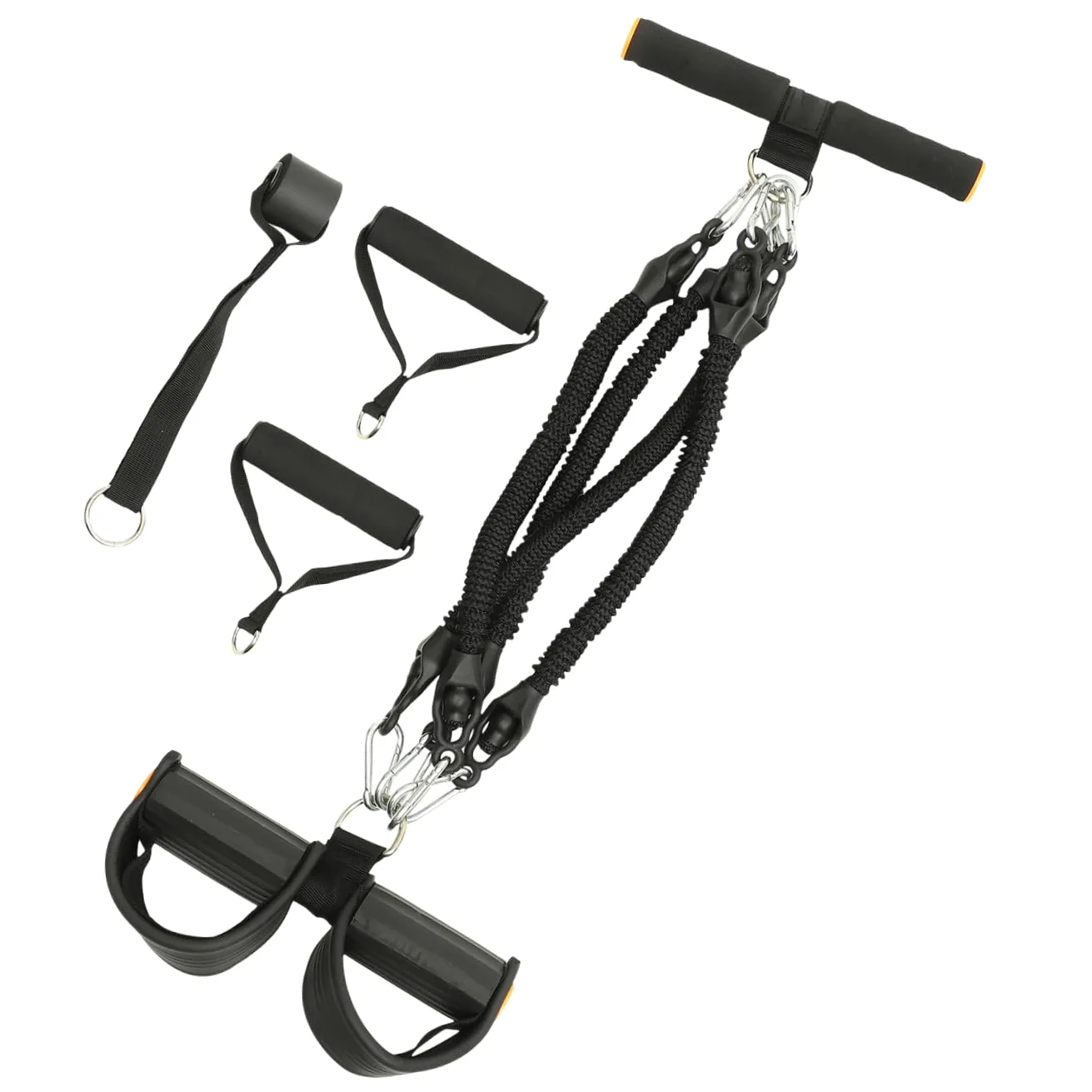 Garneck Elastico per Allenamento Pedale in Pte e Schiuma, Resistente per Fitness e Training Tricipiti, Attrezzo Palestra Multifunzione Nero