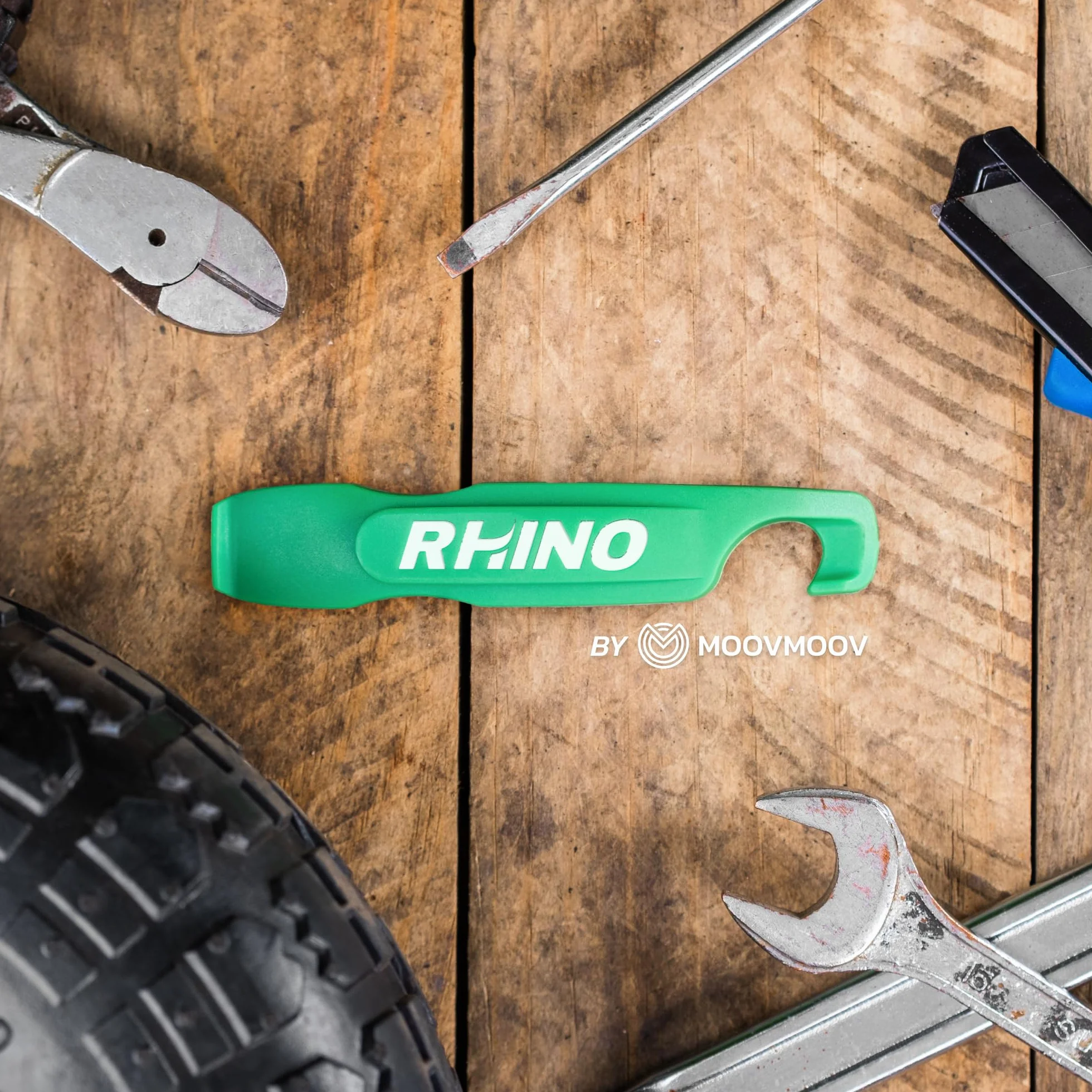 MOOVMOOV Rhino Kit 4 Leve Smontacopertoni Bici Leve Rinforzate per Copertoni Tubeless MTB Strada