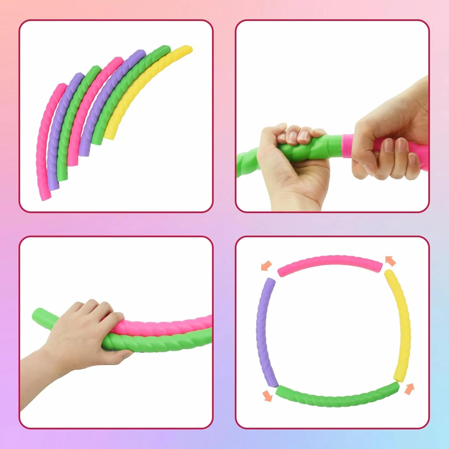 Hula Hoop Smontabile con Corda per Saltare, Kit Fitness 2 in 1 Regolabile per Bambini e Adulti