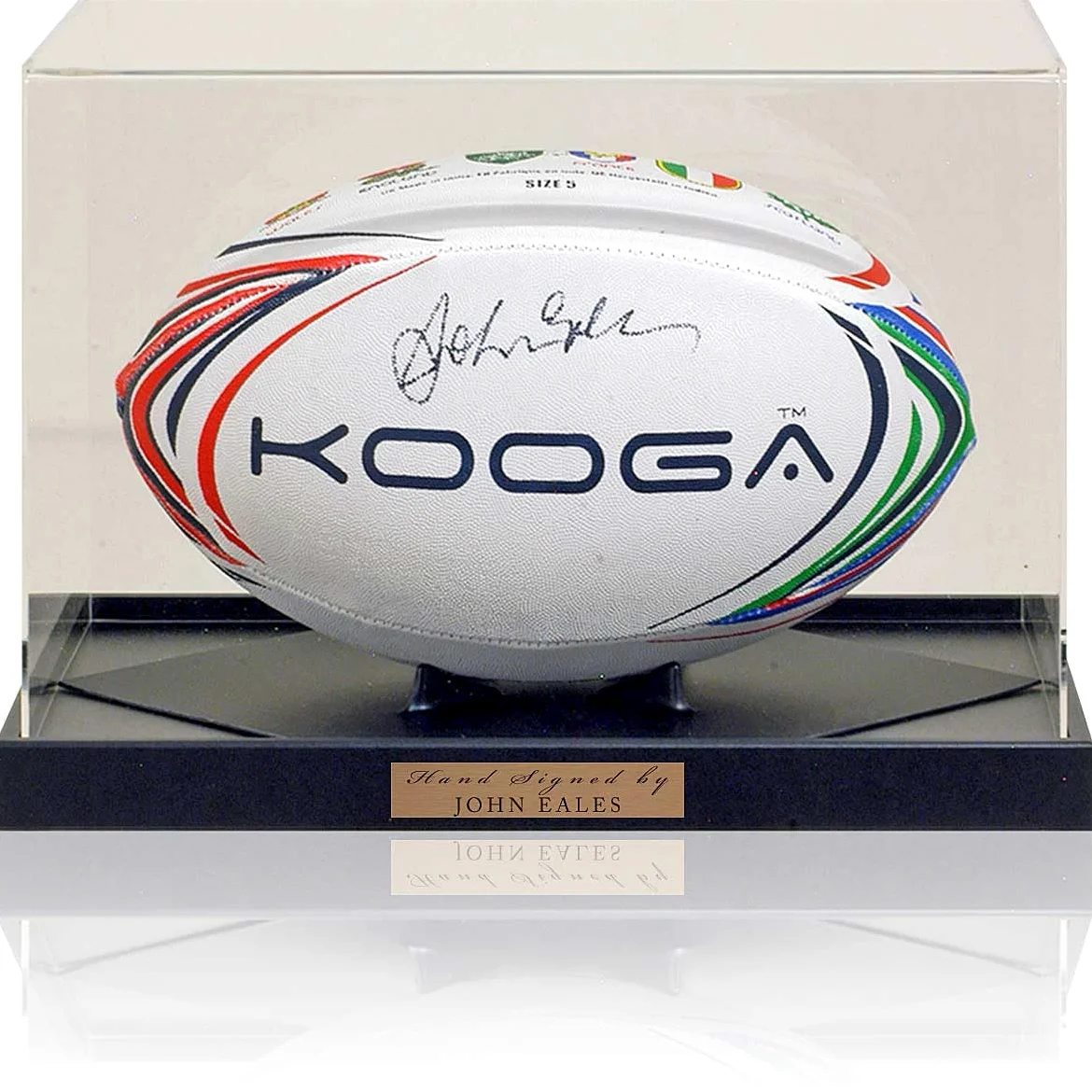 John Eales Australian Legend - Pallone da rugby autografato a mano, certificato di autenticità