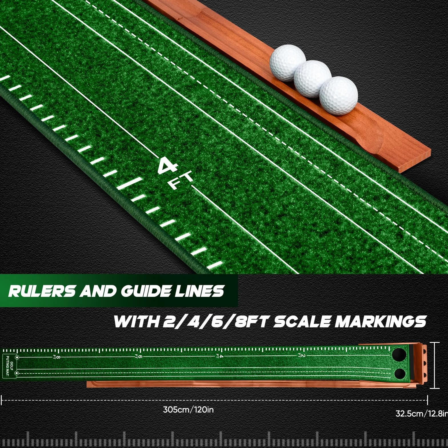 Golf Putting Mat Indoor, Mettere Verde, Tappetino da Golf, Mettere Pratica
