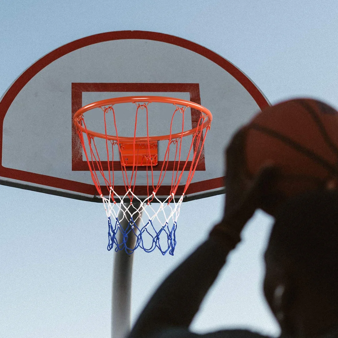 LIFEZEAL Cerchio da Basket 45 cm, Canestro con Rete in Nylon, Attrezzatura Sportiva
