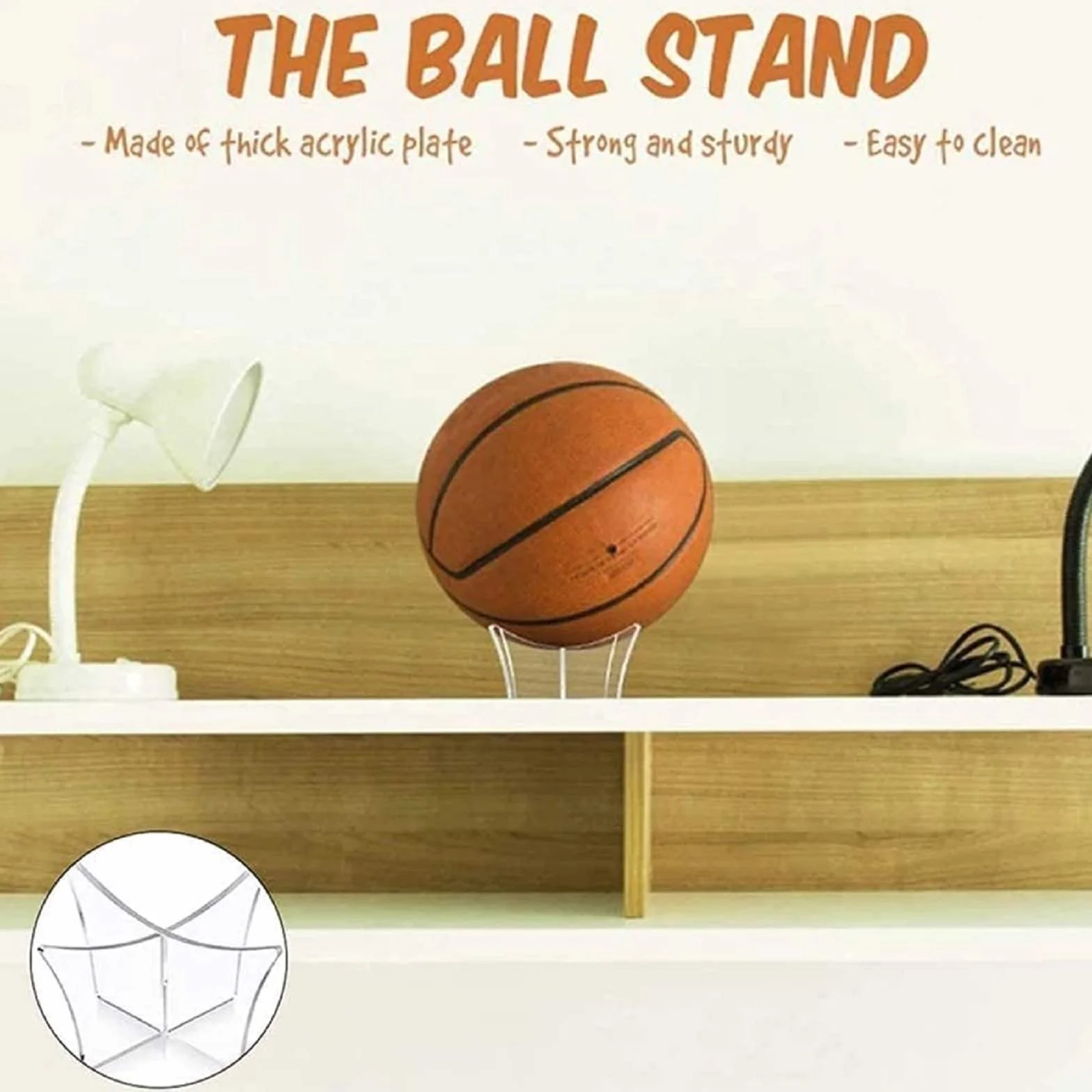 Porta Palloni Acrilico Espositore per Pallone da Calcio Pallavolo Basket Set 2 Pezzi