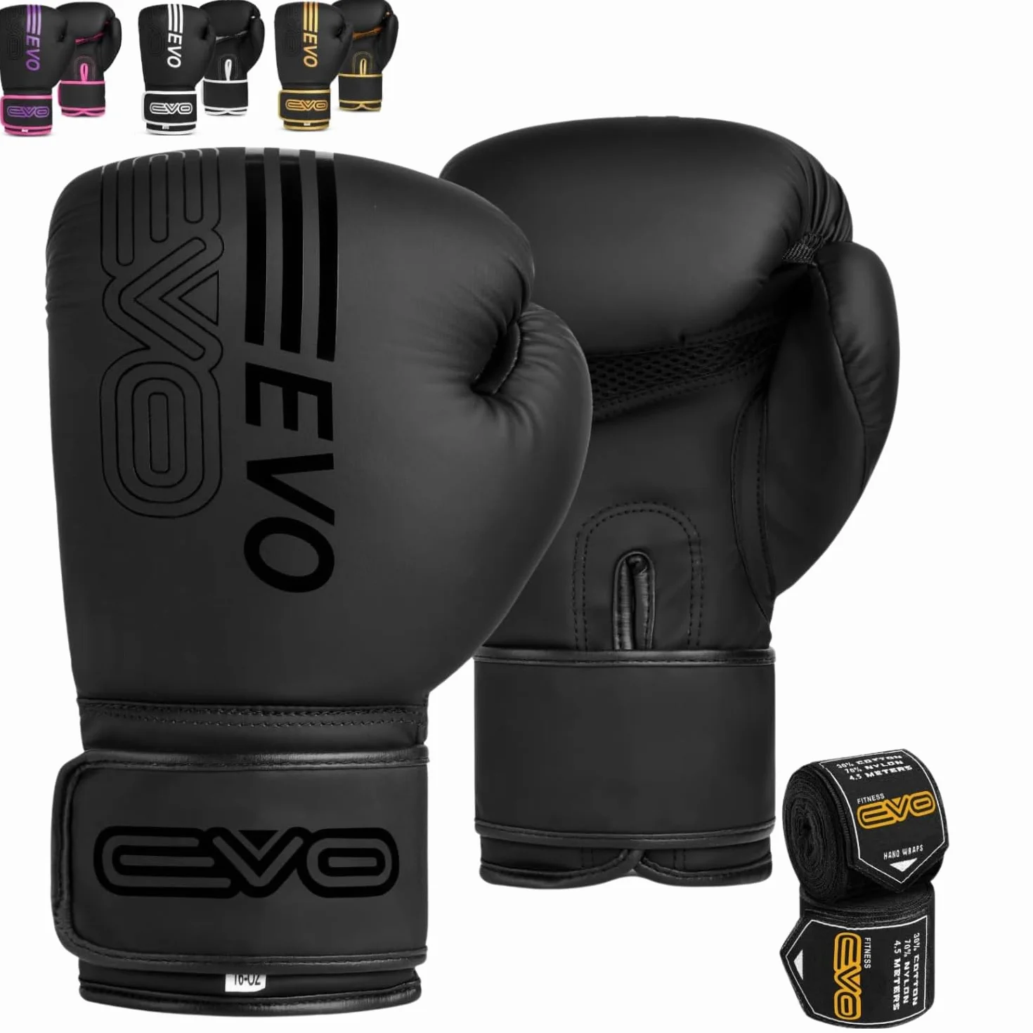 EVO Fitness Guantoni Da Boxe Uomo Donna MMA Muay Thai Kickboxing Sparring Allenamento Combattimento