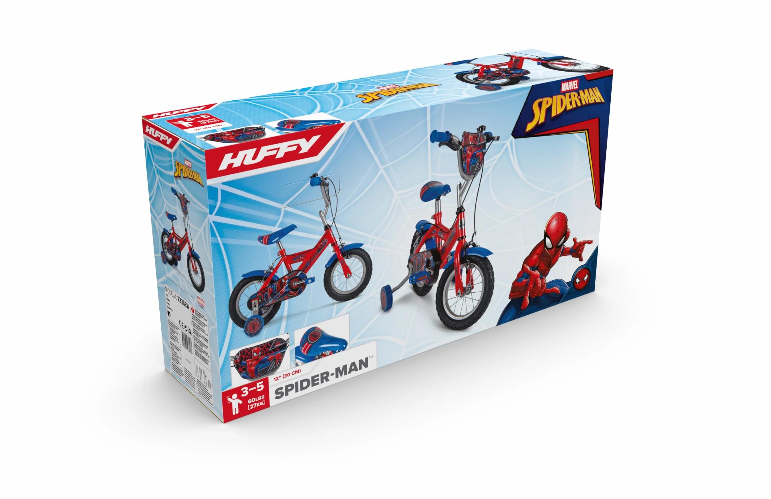 Huffy Spider-Man bicicletta per bambini 12-14 pollici doppio freno stabilizzatori staccabili rosso