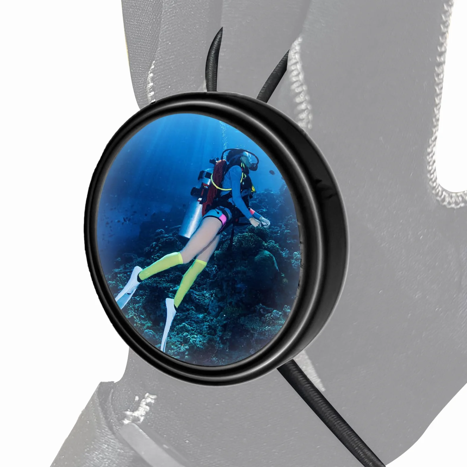 Specchietto Retrovisore Regolabile Subacqueo Rotondo Portatile per Immersioni Deriva e Grotte