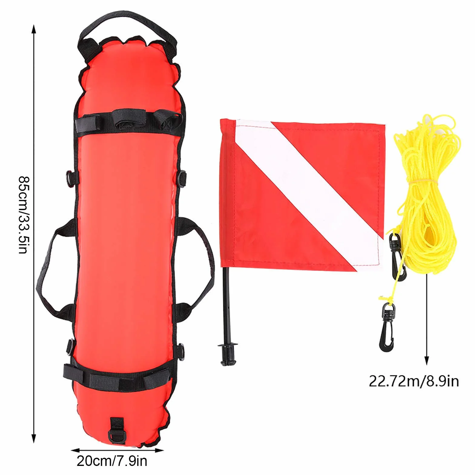 Sfera Galleggiante per Immersioni Subacquee Torpedo Buoy Segnale Galleggiante Bandiera