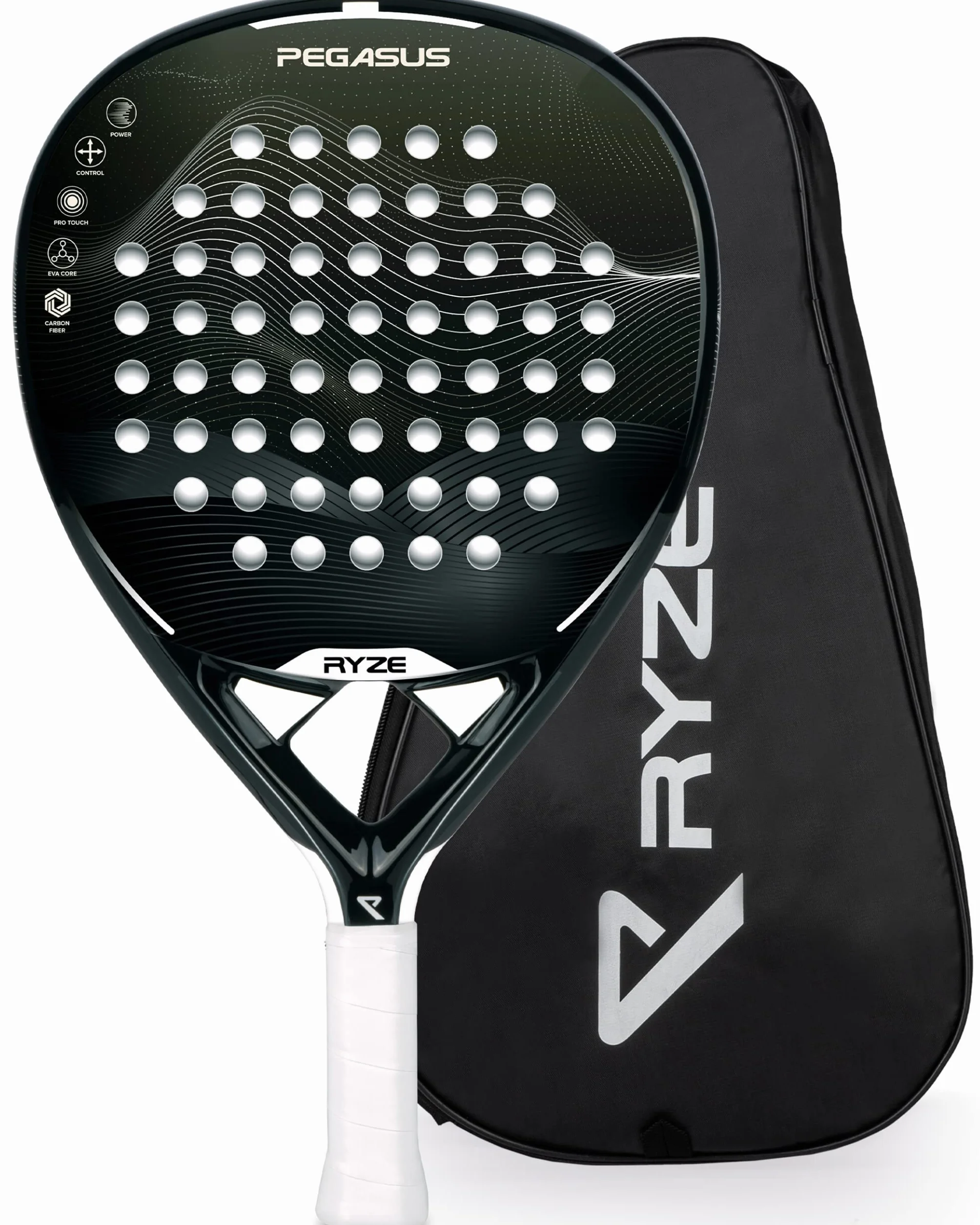 RYZE Racchetta da Padel in Fibra di Carbonio con EVA-17 Flex per Uomo e Donna