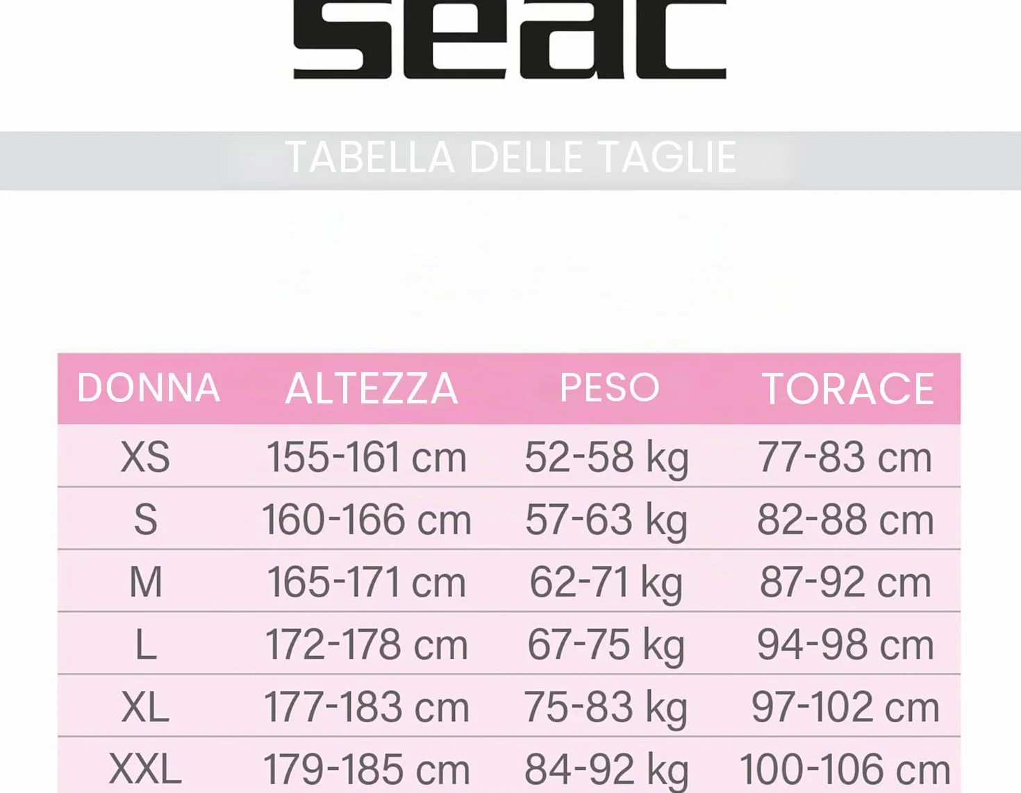 Seac Ciao Lady Muta Corta da Donna Neoprene 2,5 mm per Snorkeling Subacquea