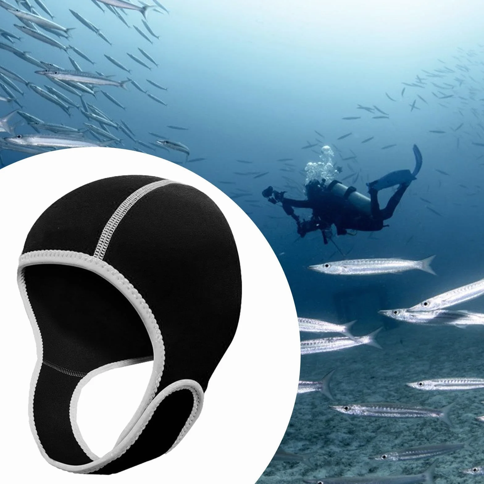 Cappello da Surf con Cappuccio in Neoprene 3mm Impermeabile per Immersioni