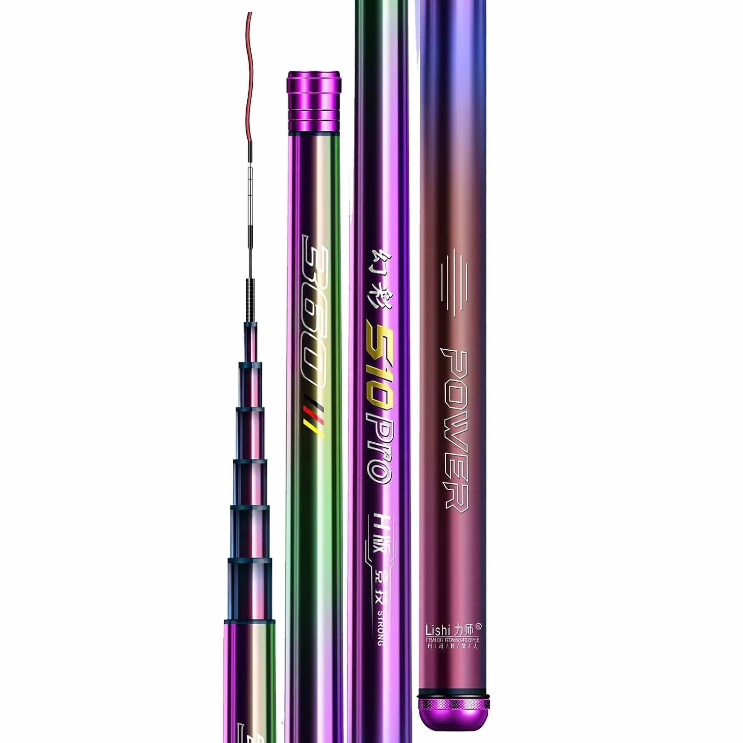 Canna da pesca telescopica in fibra di carbonio: ultraleggera, super rigida | Canna da carpa da 2,1 m a 7,2 m, adatta per laghi, bacini artificiali, fiumi e stagni(28tone,2.7m)