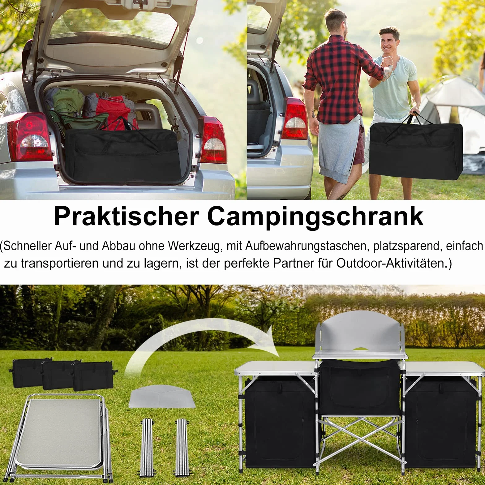 Froadp 174 x 46 x 110 cm da campeggio pieghevole con telaio in alluminio e borsa per il trasporto