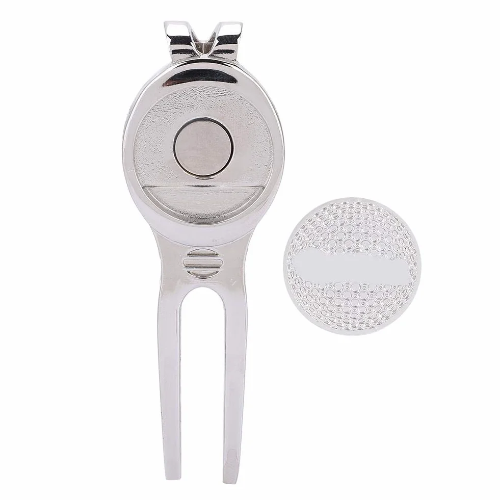 Tbest Divot Repair Tool Lega di Zinco Magnetico Ball Marker Argento D102