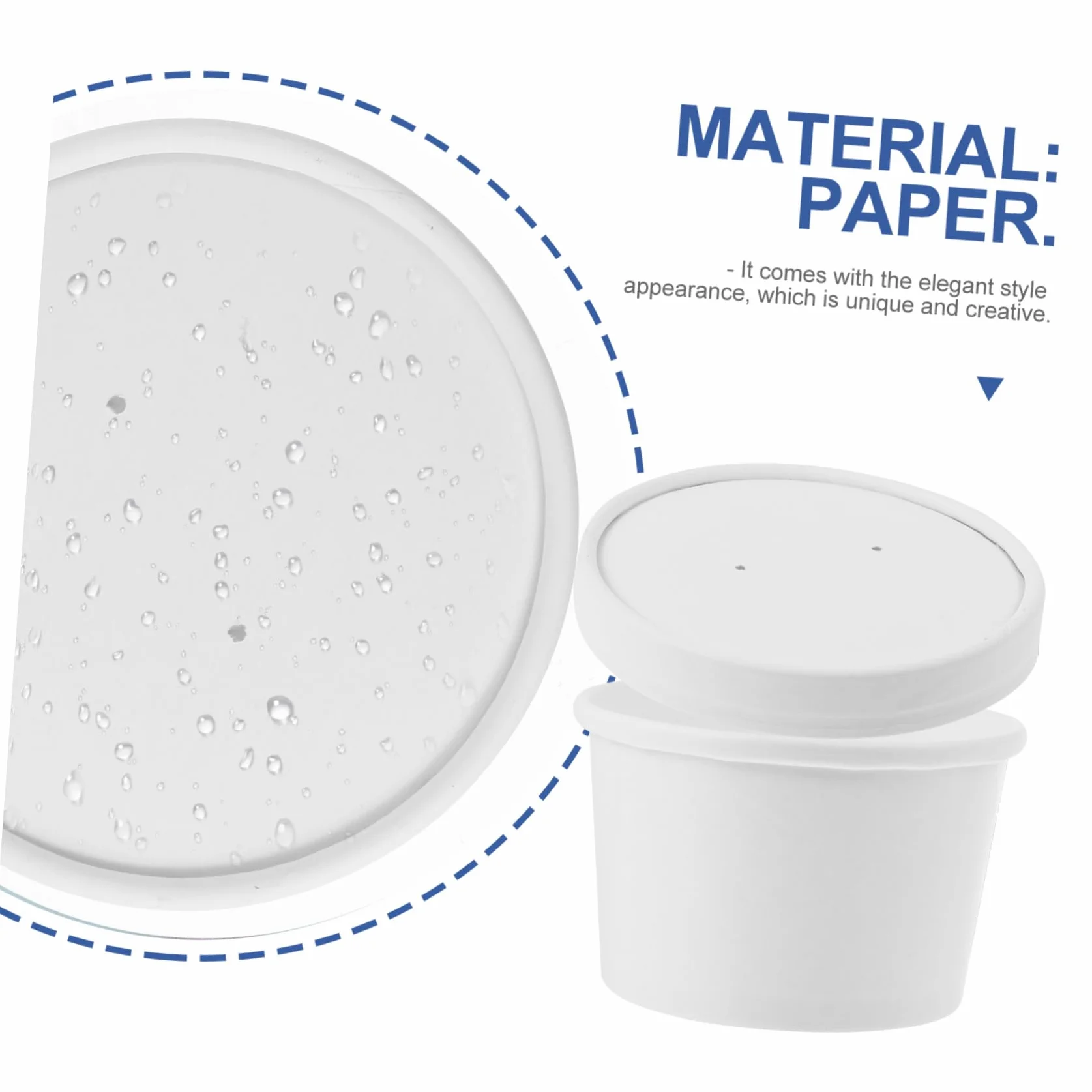 Mikinona Set 25 Bicchieri e Coperchi per Gelato da 8 Oz, Carta Alimentare