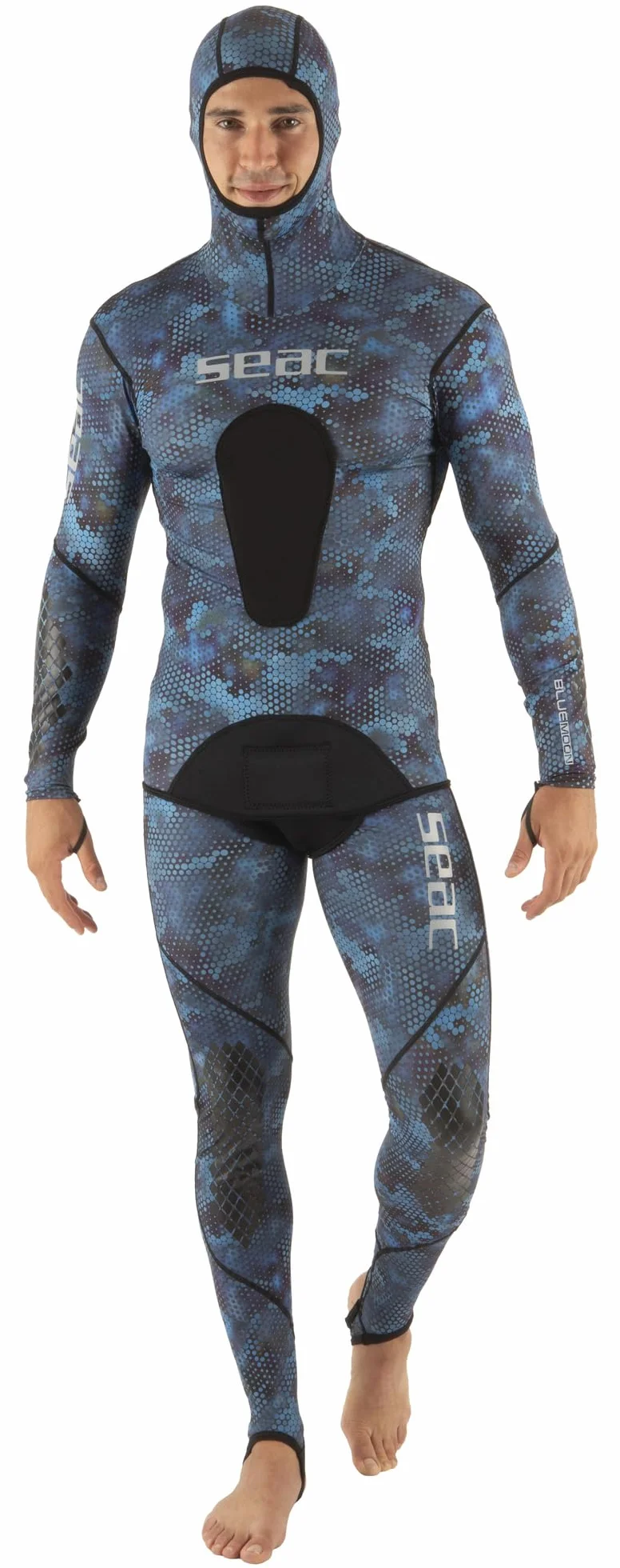 SEAC Blue Moon Rash Guard Pesca Subacquea Apnea Due Pezzi Blu Camouflage