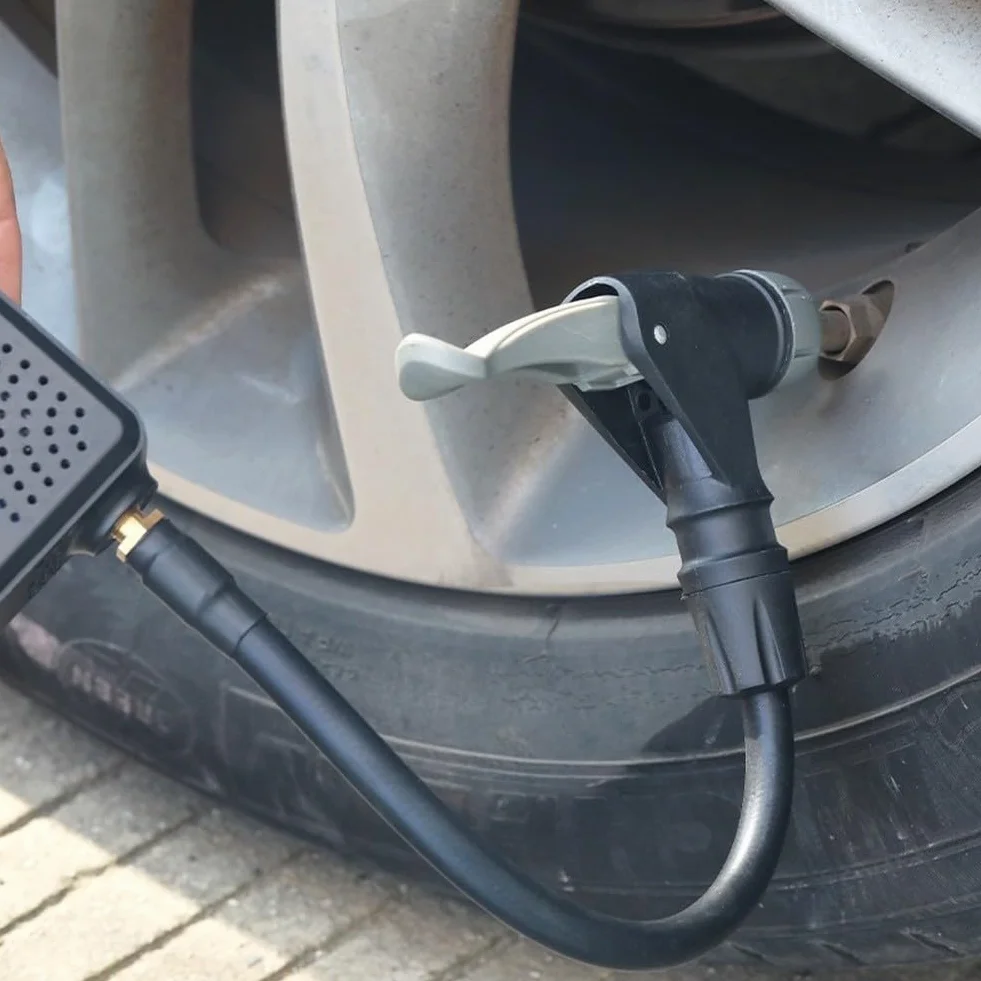 Tubo di prolunga per pompa bici valvola Presta in gomma EPDM con raccordi ottone flessibile 50 cm nero