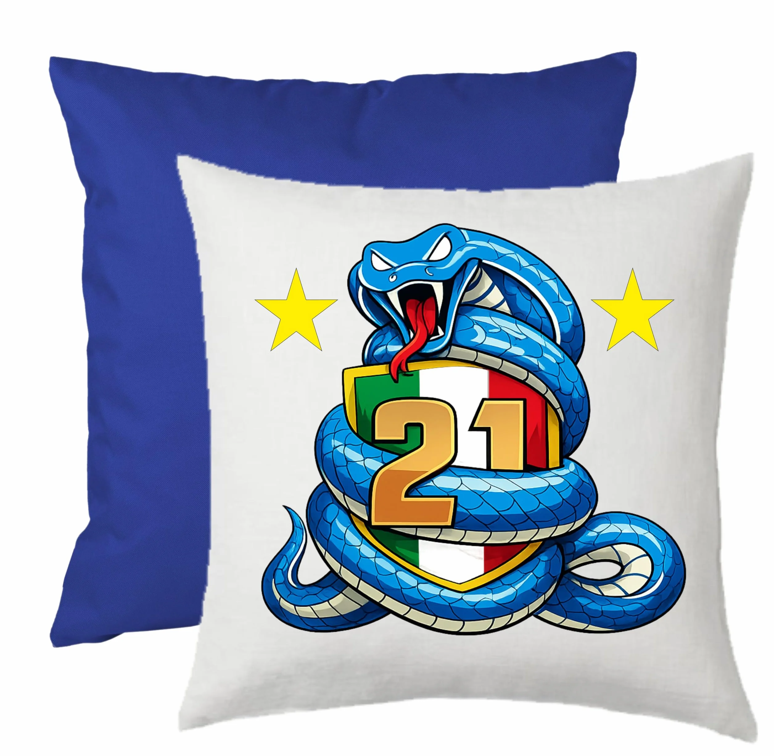 Cuscino Calcio Scudetto Inter-Nazionale Campioni D'Italia 2025/2026 21 Scudetti Seconda Stella 38x38 cm