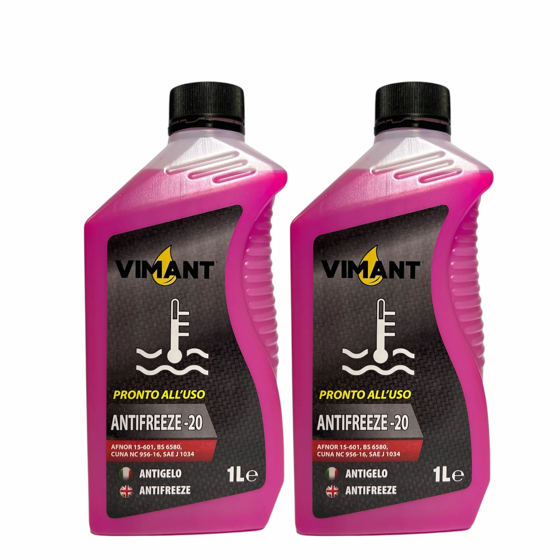 Antigelo Pronto all'Uso Rosso, 2 Litri, 2x1L, Liquido Refrigerante Radiatore, Made in Italy