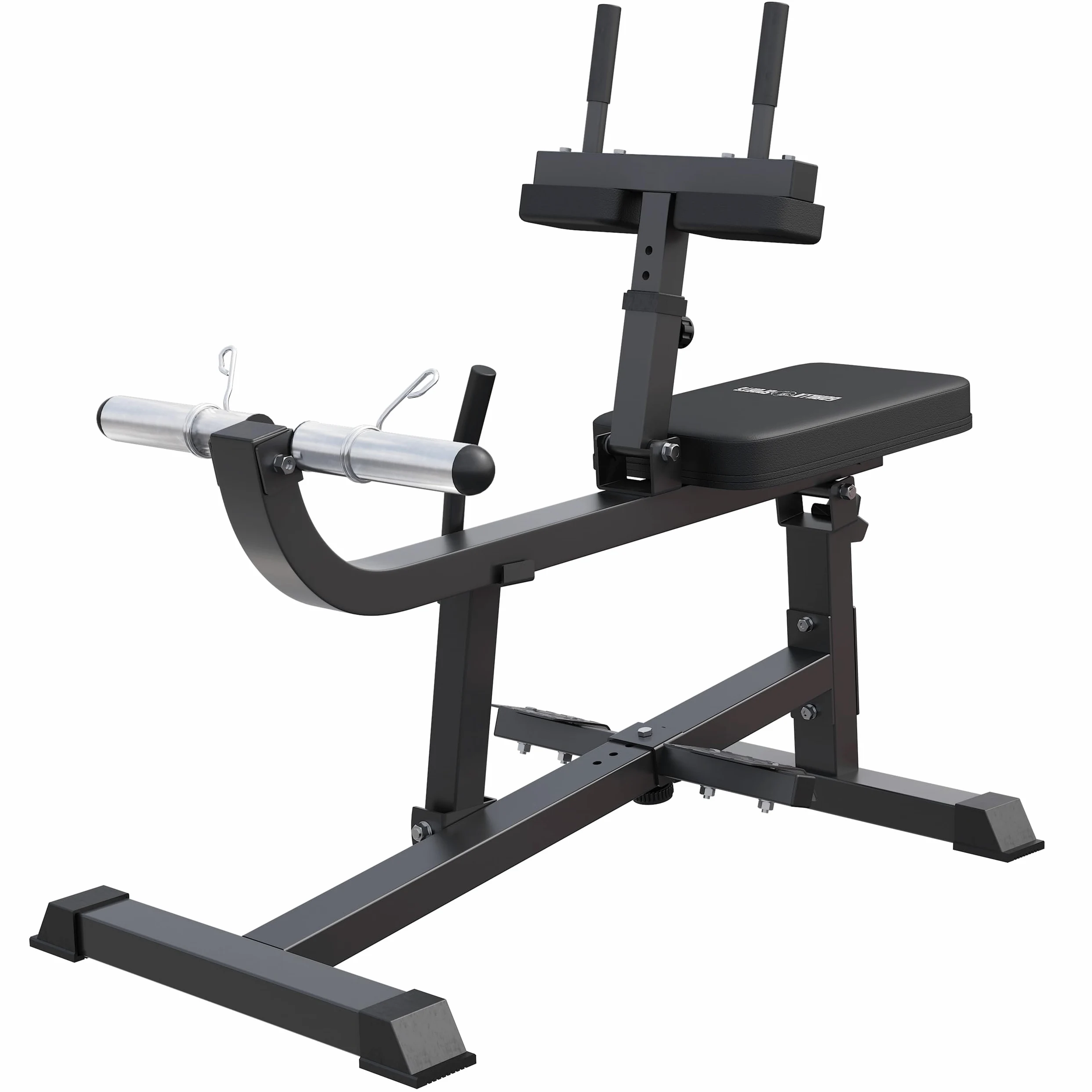 Gorilla Sports® Panca per Polpacci - 126 x 61 x 100 cm, Regolabile in Altezza in 5 Posizioni, con Supporto per Dischi Pesi da 30mm e 50mm, 2 Chiusure a Molla, Nero - Calf Machine, Palestra, Fitness