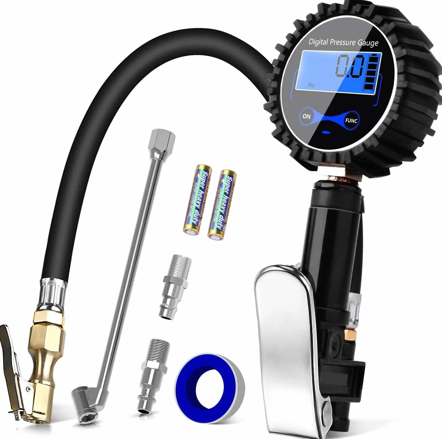 Manometro Pressione Gomme Manometro Digitale pressione gomme 200 PSI Alta Precisione con Luce a LED e Schermo LCD per Auto, SUV, Camion, Moto